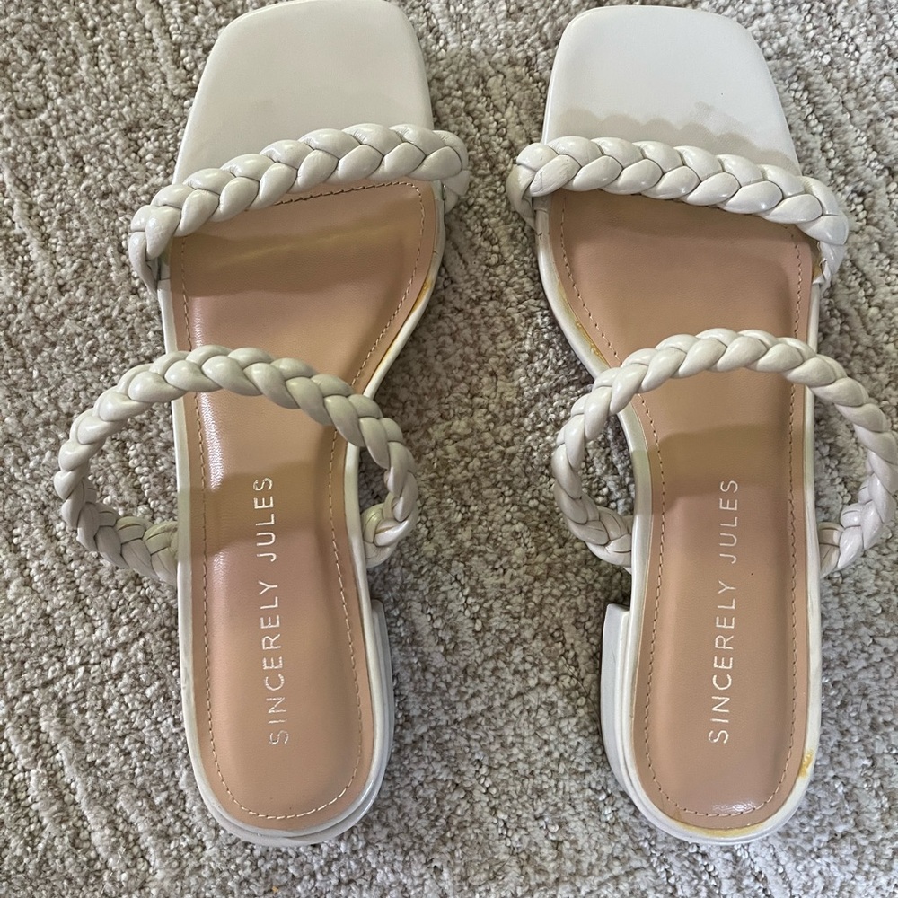 Sincerely Jules White Braided Flat Sandals